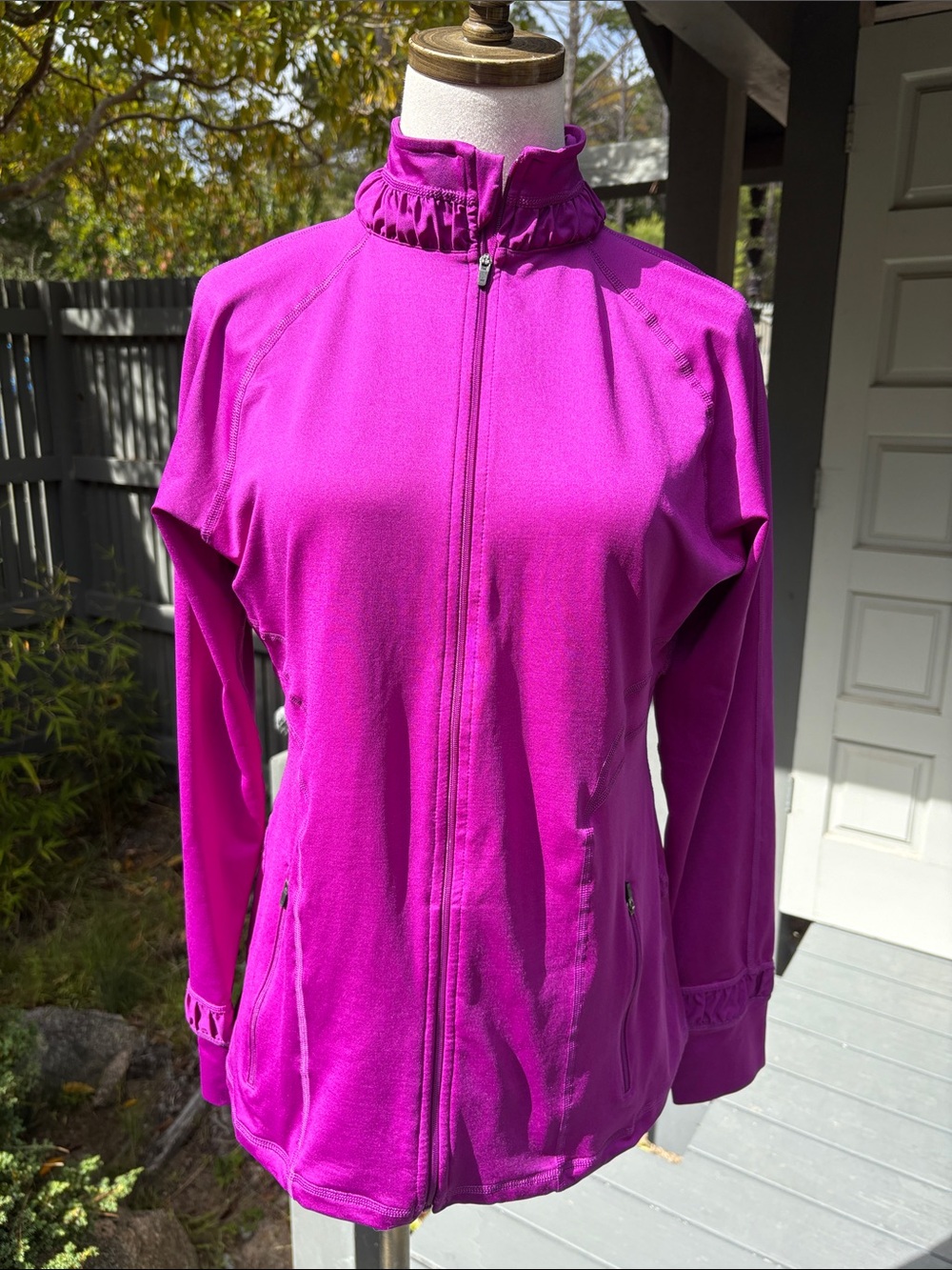SPANX Purple Magenta Zip Front Performance Jacket